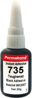 Permabond C735 Цианакрилатный клей черного цвета с улучшенными показателями ударопрочности и прочности на отрыв.