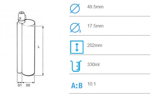 CBM 330 Соотношение смешивания (10:1) (300ml + 30ml)