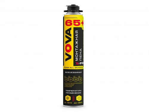 Пена монтажная профессиональная Всесезонная VOVA X-PRO 65+ 850 мл