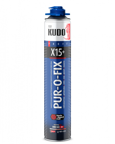 Клей-пена конструкционный профессиональный KUDO PUR‑O‑FIX X15+ 1000 мл