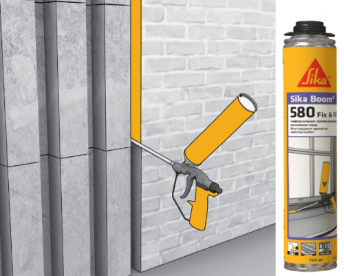 Sika Boom®-580 Fix & Fill  - Профессиональная полиуретановая монтажная пена 750 мл - 613712