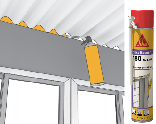 Sika Boom®-180 Fix & Fill - Полиуретановая монтажная пена  750 мл - 613713