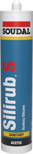 SOUDAL SILIRUB S – Ацетатный санитарный силиконовый герметик 310 мл Черный