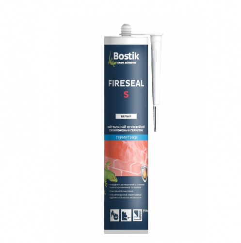 Bostik FireSeal S - Нейтральный огнестойкий силиконовый герметик 310 мл Белый