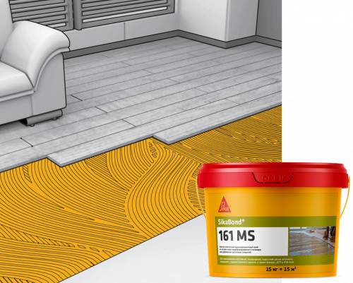 SikaBond®-161 MS - паркетный клей на основе силан-модифицированного полимера 15 кг