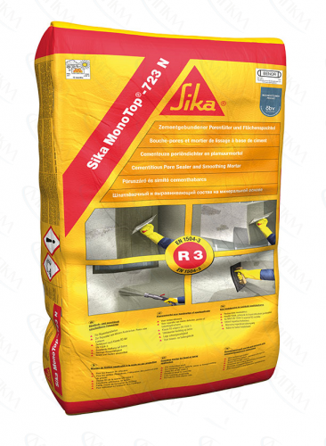 Sika MonoTop®-723 N Шпатлевка цементная для выравнивания бетона слоем от 1 до 7 мм