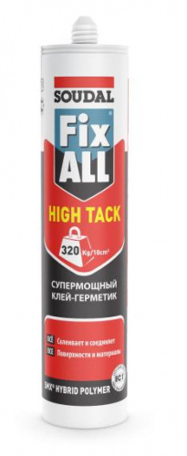 Soudal Fix All High Tack клей-герметик с экстремальной силой начального соединения 290 мл Белый
