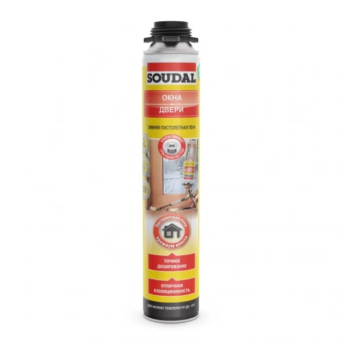 Зимняя пистолетная монтажная пена SOUDAL ОКНА-ДВЕРИ 50 750 мл
