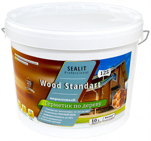 Герметик Sealit Wood Elastic Акриловый герметик для швов в перерубах, межвенцовых зазорах, трещинах.