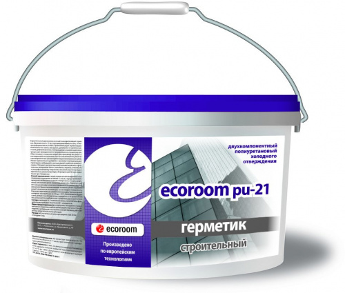 ECOROOM PU 21 - Двухкомпонентный полиуретановый строительный герметик 13,3 кг Белый