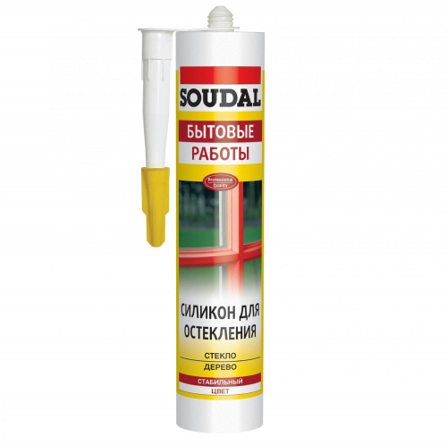 Силиконовый герметик Soudal для остекления 280 мл Прозрачный