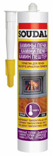 SOUDAL Calofer 300 мл Черный - Герметик для каминов печей 1500