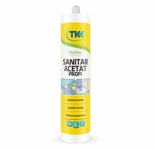 TEKASIL Sanitar Acetat Profi Силиконовый ацетатный герметик для санитарных помещений 300 мл Прозрачный