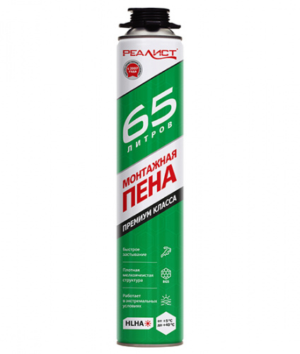 Пена монтажная REALIST PRO Green 65 л 4602009041020