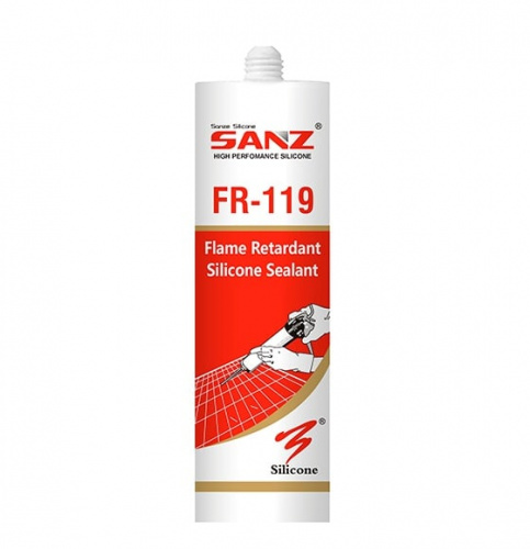 SANZ FR 119 - Огнестойкий атмосферостойкий силиконовый герметик 190 л Серый