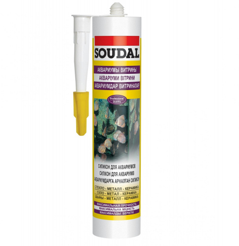 Силиконовый герметик Soudal для аквариумов 280 мл, прозрачный