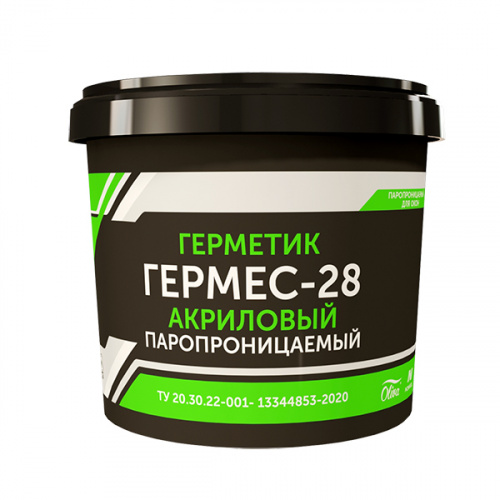 Герметик Гермес 28 многофункциональный акриловый паропроницаемый 310 мл Белый
