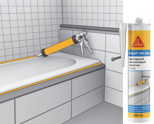 Sikasil®-141 Aqua - Силиконовый санитарный Герметик 280 мл Прозрачный - 746731