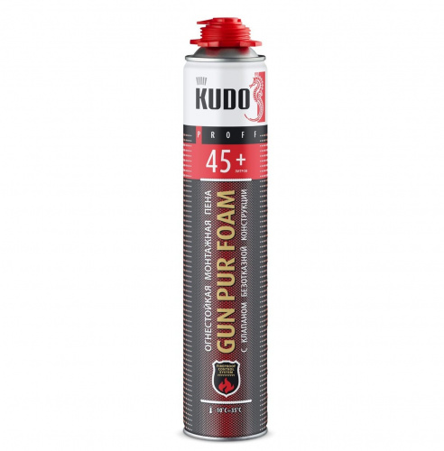 Монтажная пена KUDO PROFF 45+ FIREPROOF 1000 мл